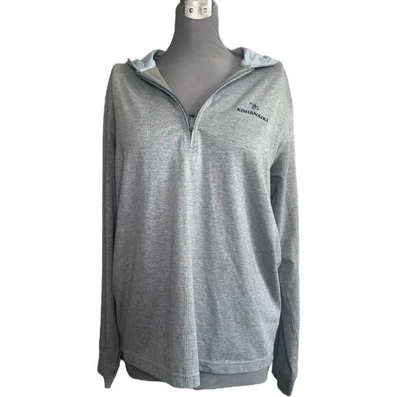 Johnnie-O mens 1/4Zip Striped Performance Pullover – Light Gray, Size medium - Picture 1 of 5